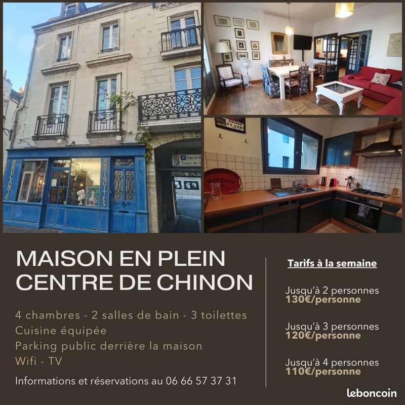 Location Maison Chinon en plein centre ville